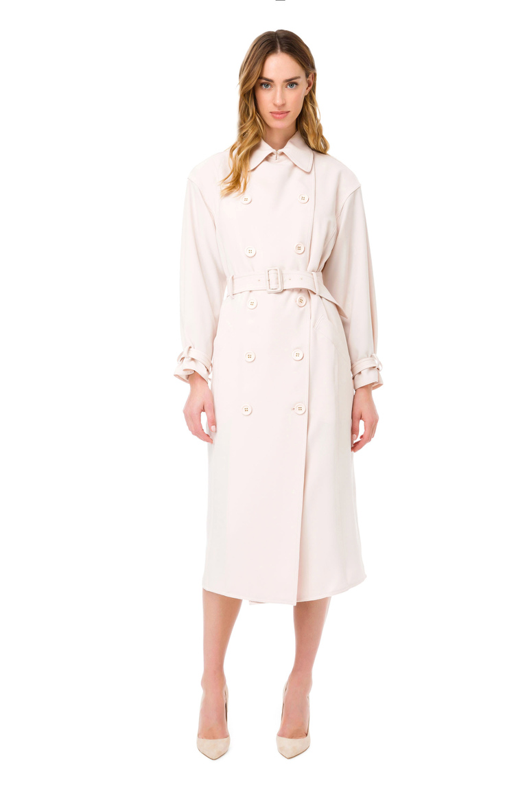 Elisabetta Franchi long trench coat - Trench Coats | Elisabetta Franchi® Outlet