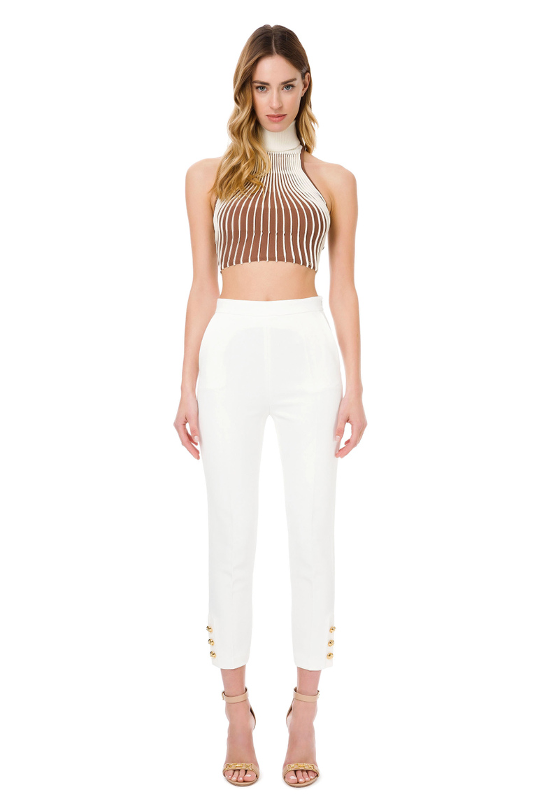 Knitted top with ventaure - Top | Elisabetta Franchi® Outlet