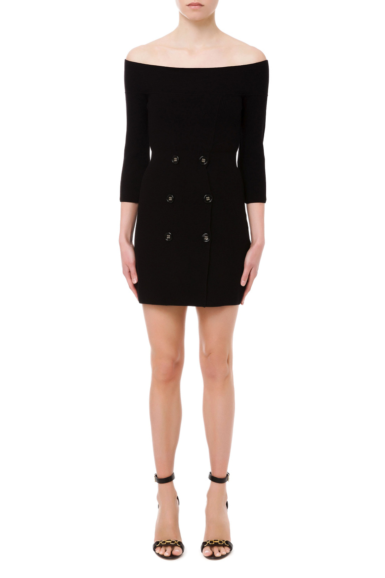 Coat dress with buttons - Knitted Dresses | Elisabetta Franchi® Outlet