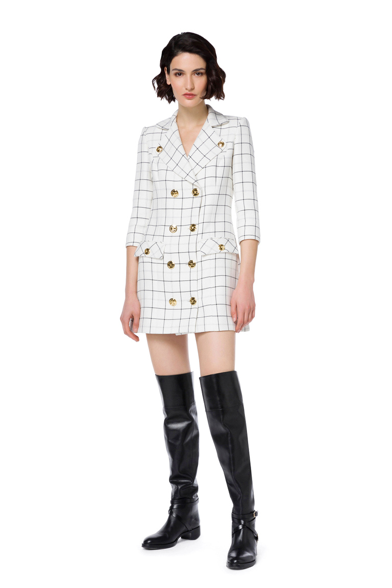 Coat dress with tartan print - Daytime Dresses | Elisabetta Franchi® Outlet