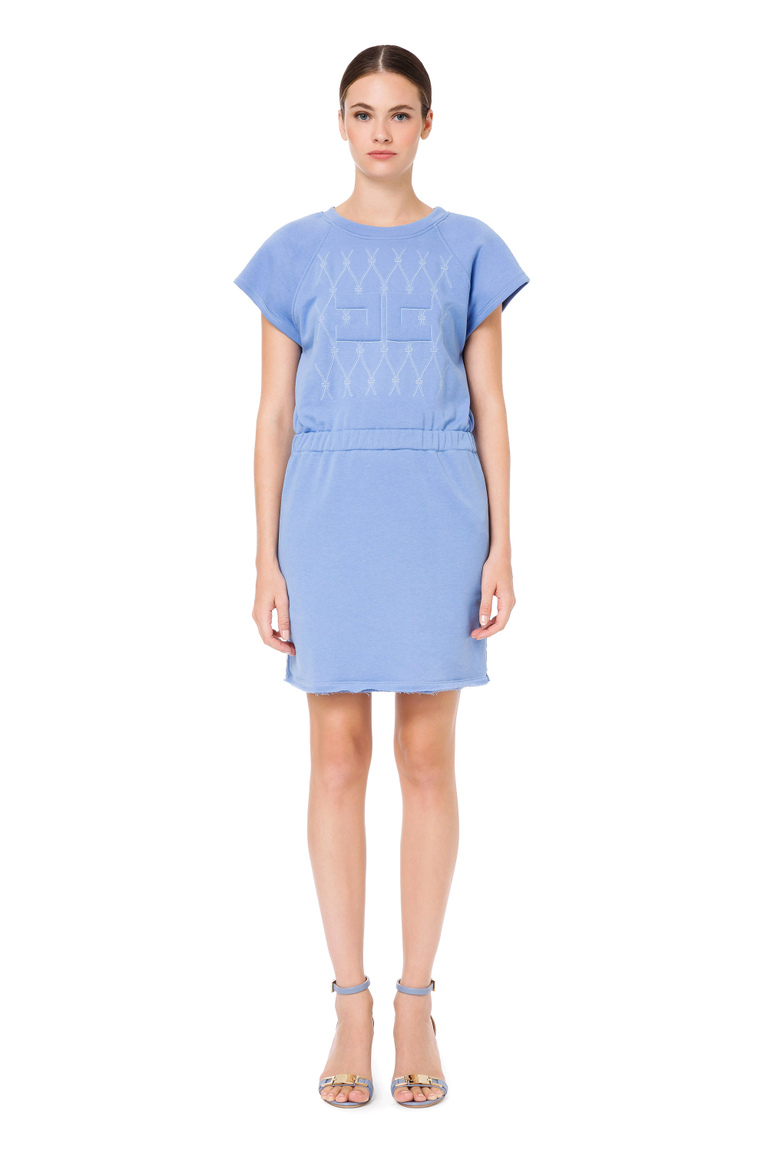 Fleece mini dress with print - Mini Dresses | Elisabetta Franchi® Outlet