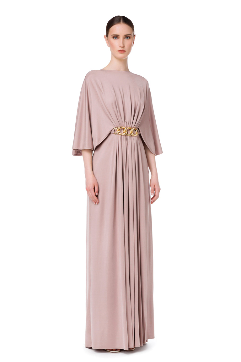Empire-waist gown with light gold chain - Gift Guide | Elisabetta Franchi® Outlet
