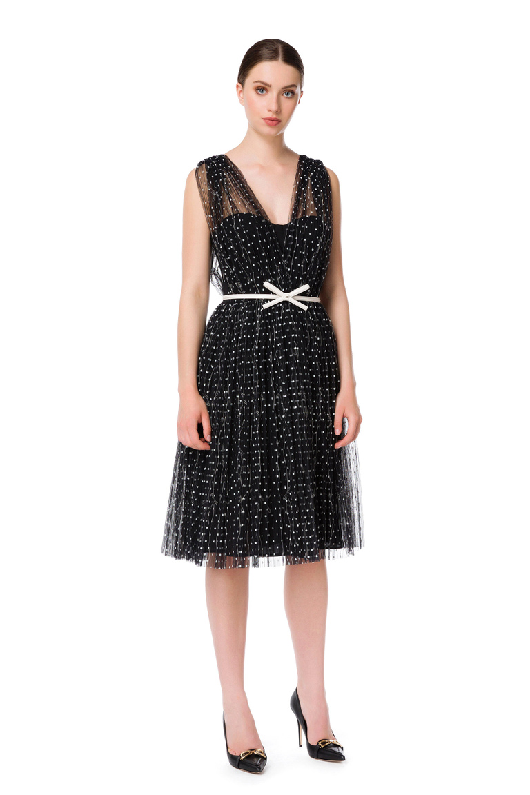 Elisabetta Franchi polka dot tulle dress - Midi Dress | Elisabetta Franchi® Outlet
