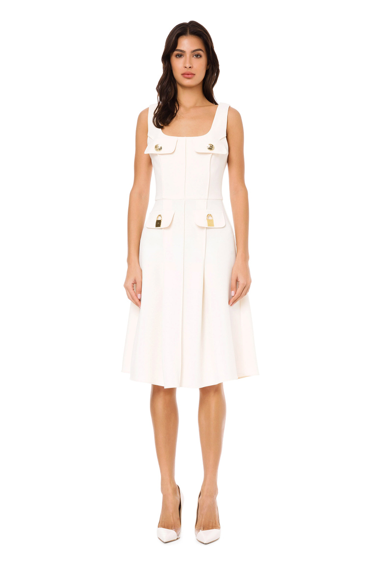 Midi dress with maxi padlock - Midi Dress | Elisabetta Franchi® Outlet