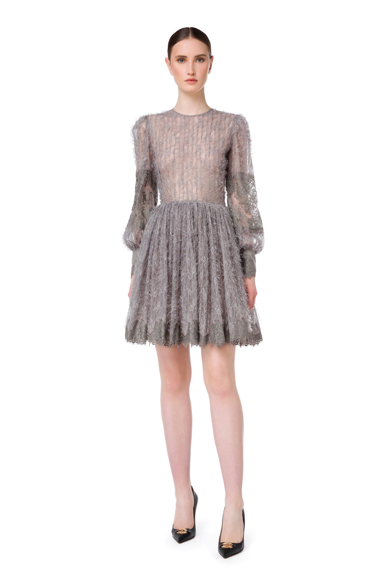 Short dress in fringe-effect lace - Dresses | Elisabetta Franchi® Outlet