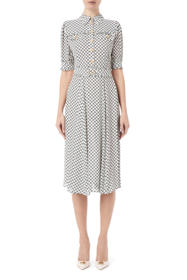 Shirt-dress with puff sleeves - Daytime Dresses | Elisabetta Franchi® Outlet