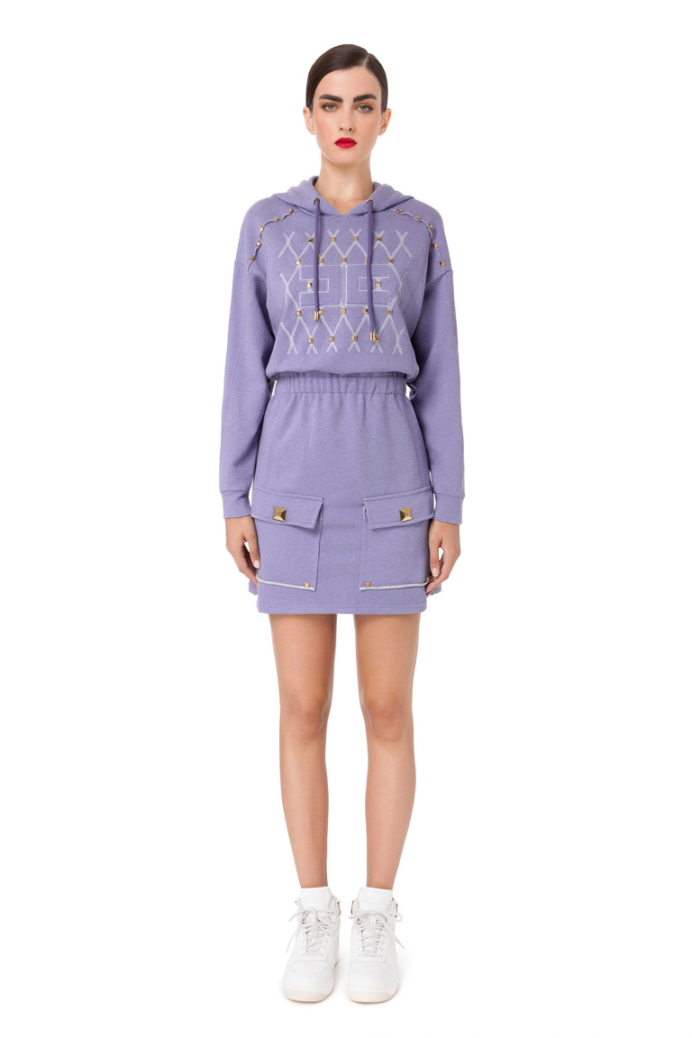 Kleid aus Sweatstoff in Melange-Optik - Kleider | Elisabetta Franchi® Outlet