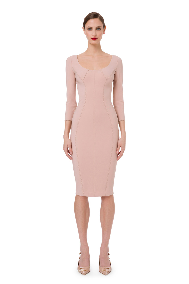 Tight-fitting sheath dress with back neckline - Sheath Dresses | Elisabetta Franchi® Outlet
