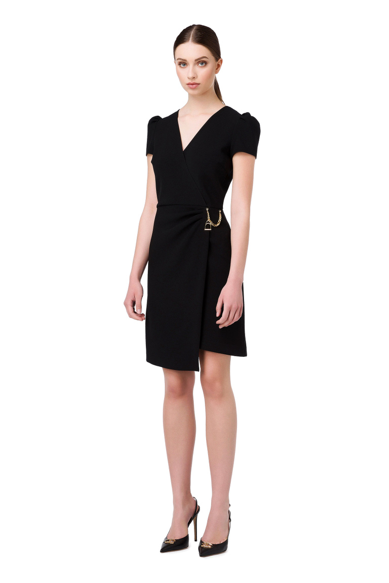 Asymmetrisches Kleid mit Charm in Light Gold - Tageskleider | Elisabetta Franchi® Outlet