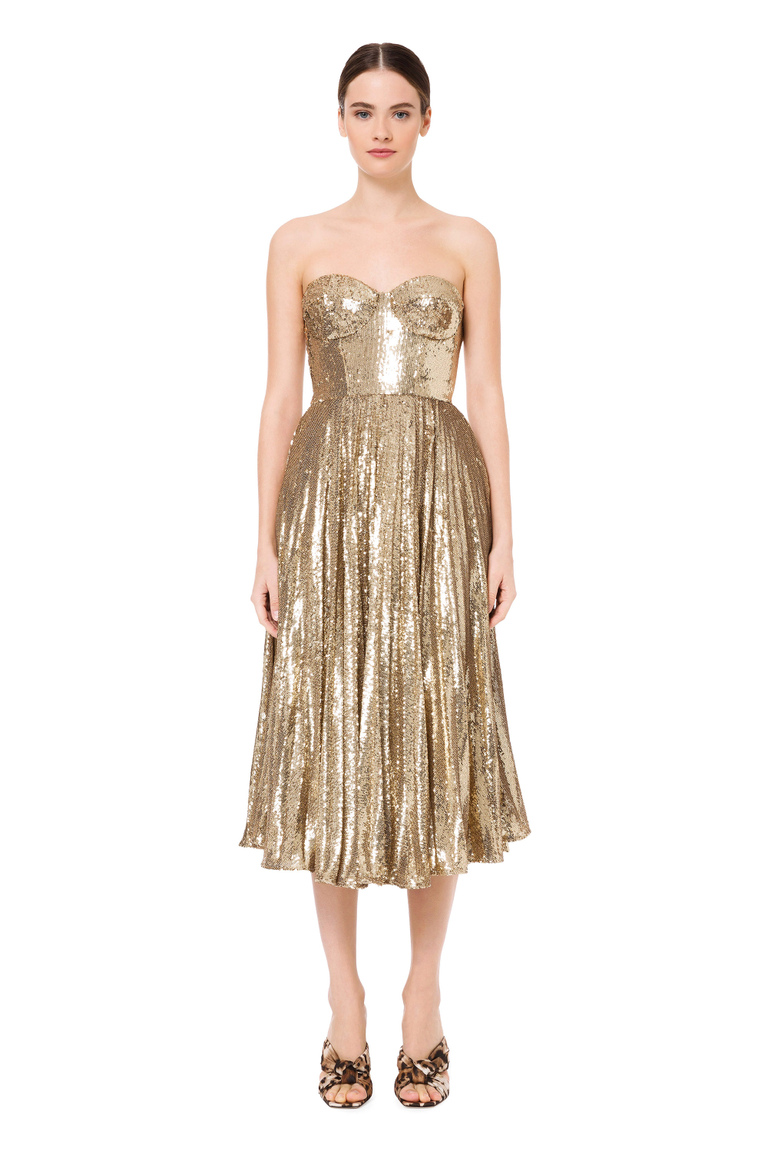 Full sequin bustier dress - Midi Dress | Elisabetta Franchi® Outlet