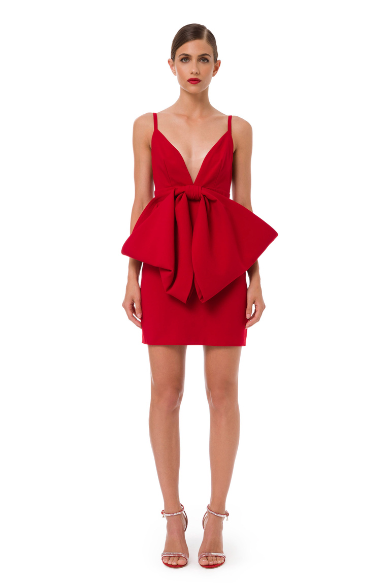 Doll dress with maxi bow - Red Velvet | Elisabetta Franchi® Outlet