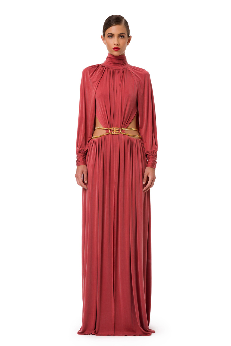 Red Carpet crossover dress with belt - Apparel | Elisabetta Franchi® Outlet