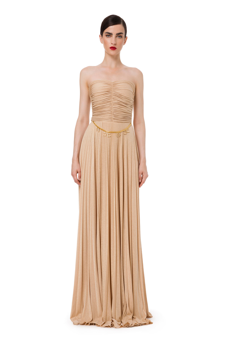 Lurex long dress with charms belt - Red Carpet | Elisabetta Franchi® Outlet
