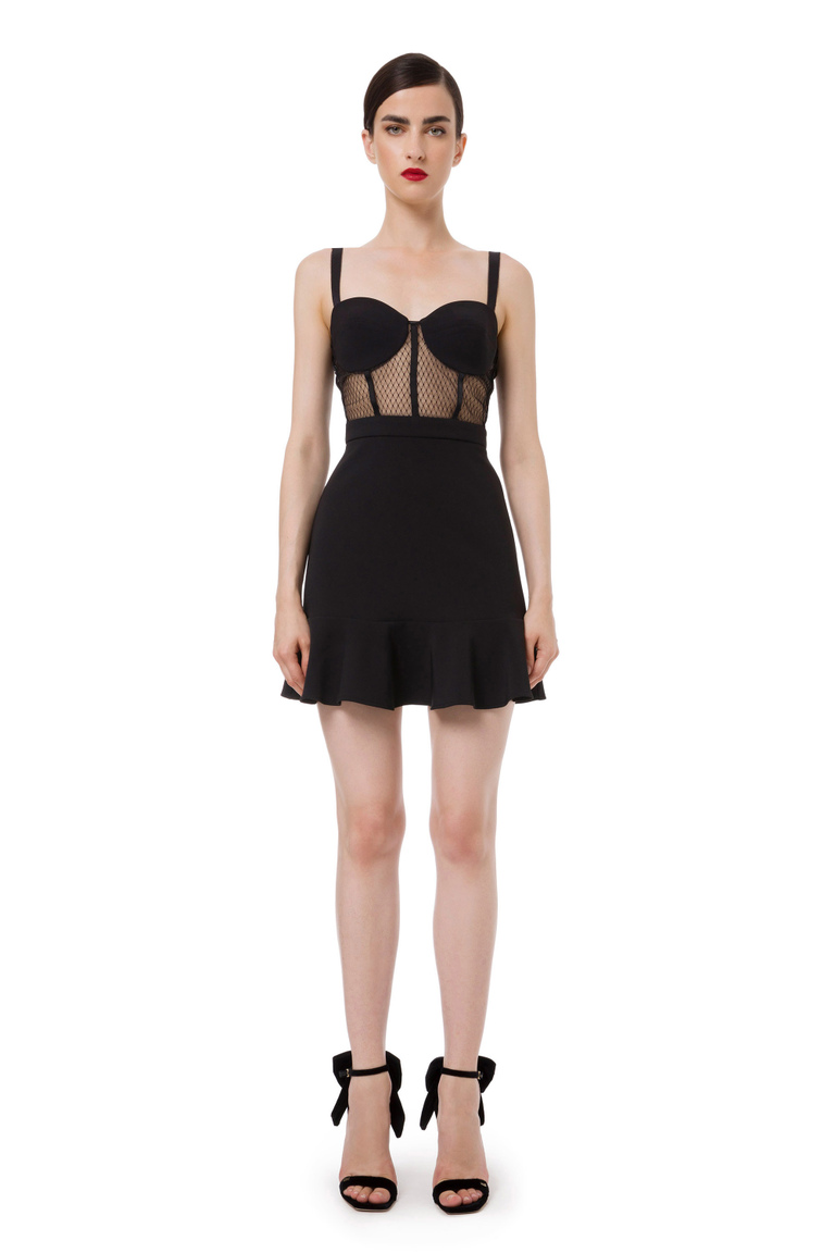 Short dress with diamond embroidered corset - Sparkling Party | Elisabetta Franchi® Outlet