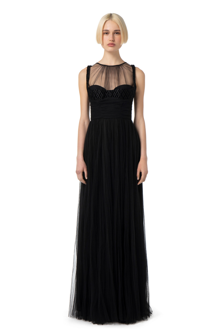 Red Carpet dress in pleated tulle fabric - Red Carpet | Elisabetta Franchi® Outlet