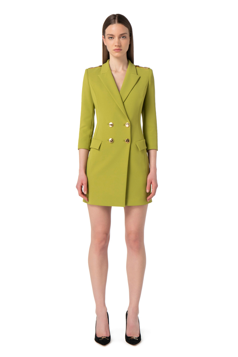 Coat dress in crêpe fabric with flashes - New collection | Elisabetta Franchi® Outlet