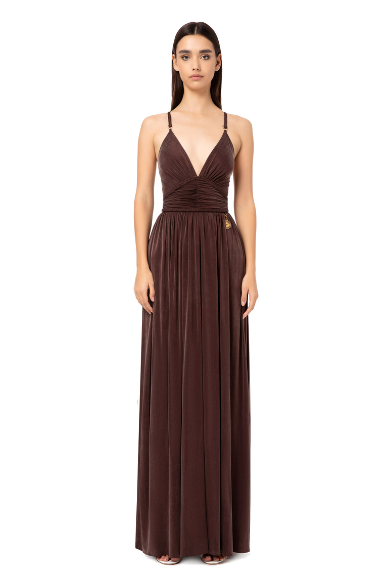 Red carpet dress with intertwinedstraps - New Now | Elisabetta Franchi® Outlet