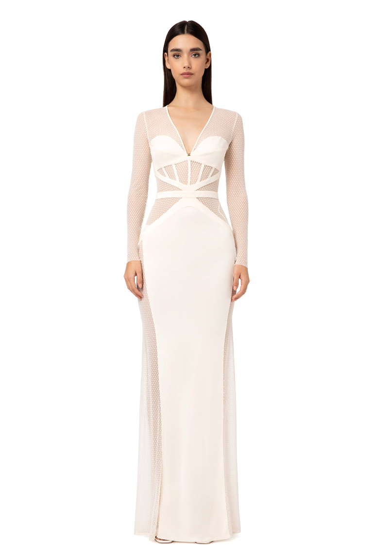 Abito red carpet cut out in tulle - Abiti | Elisabetta Franchi® Outlet