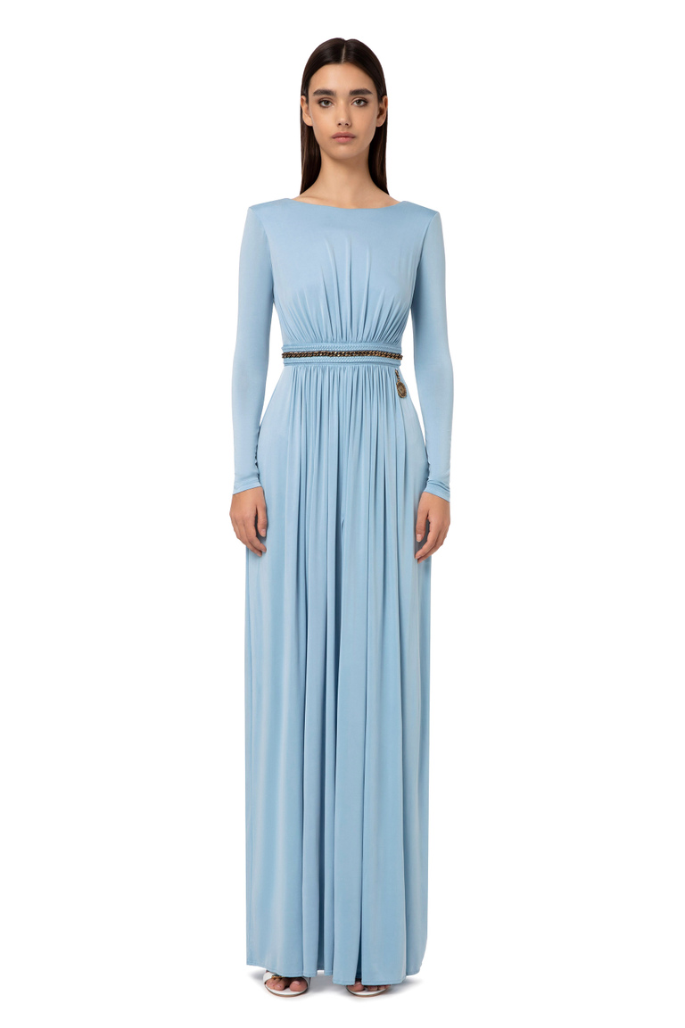 Red carpet dress with decorated band - Dresses | Elisabetta Franchi® Outlet