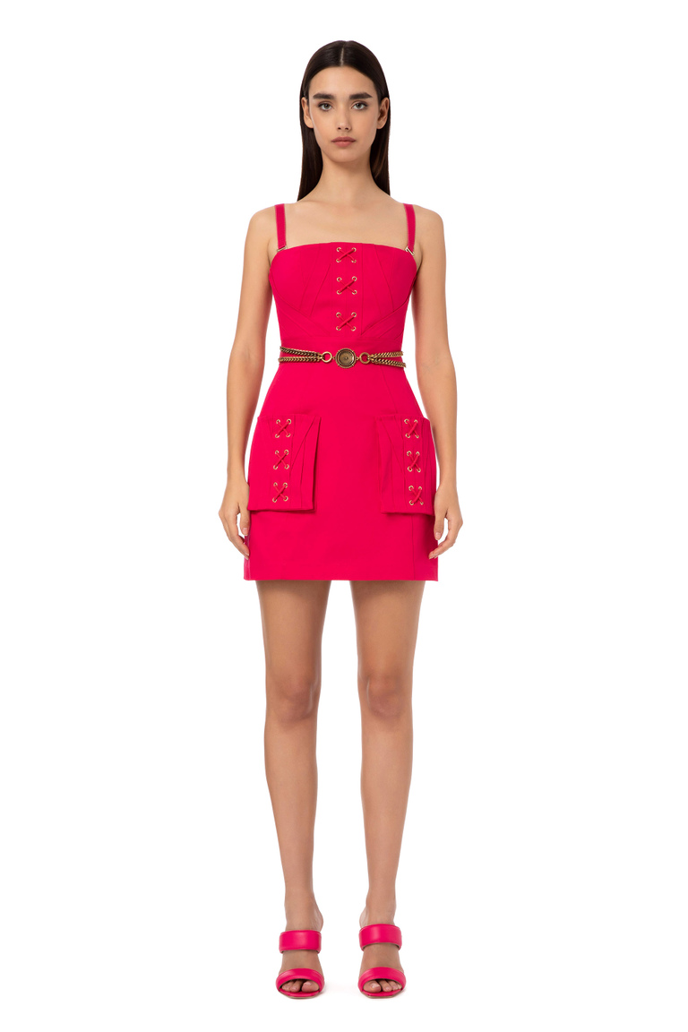 Criss-cross pattern mini dress - Dresses | Elisabetta Franchi® Outlet