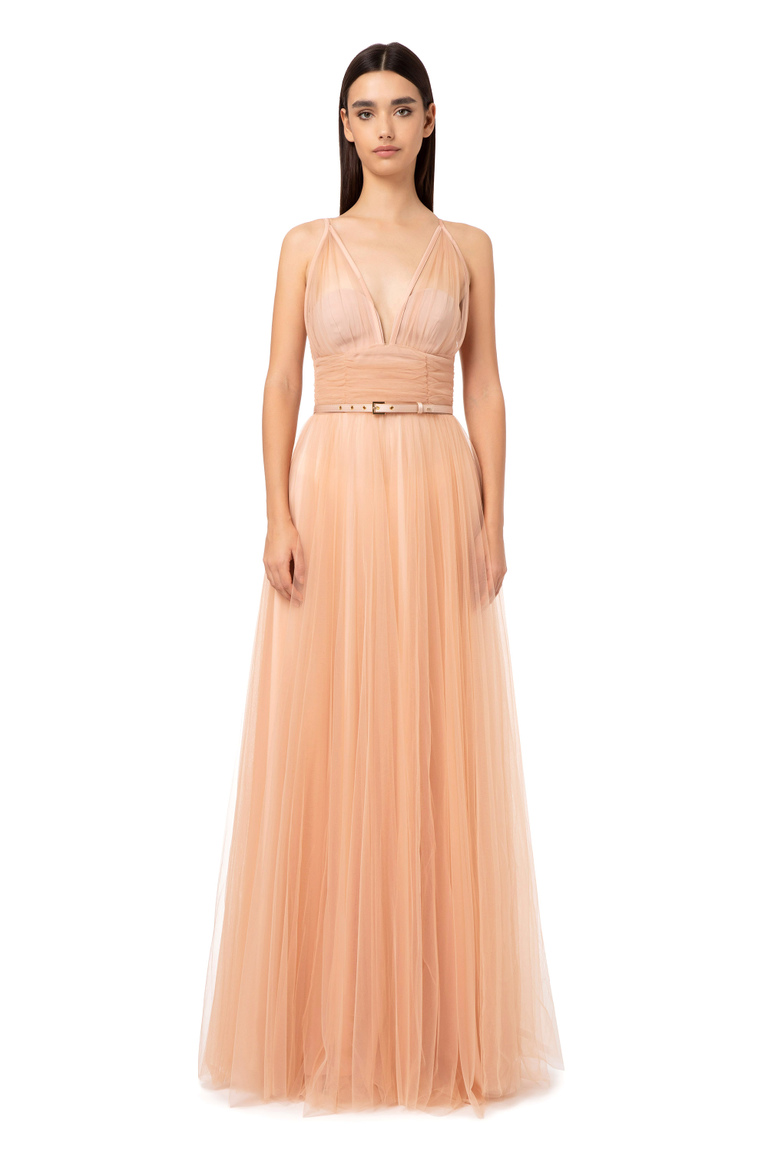 Abito red carpet in tulle con cintura - Red Carpet | Elisabetta Franchi® Outlet