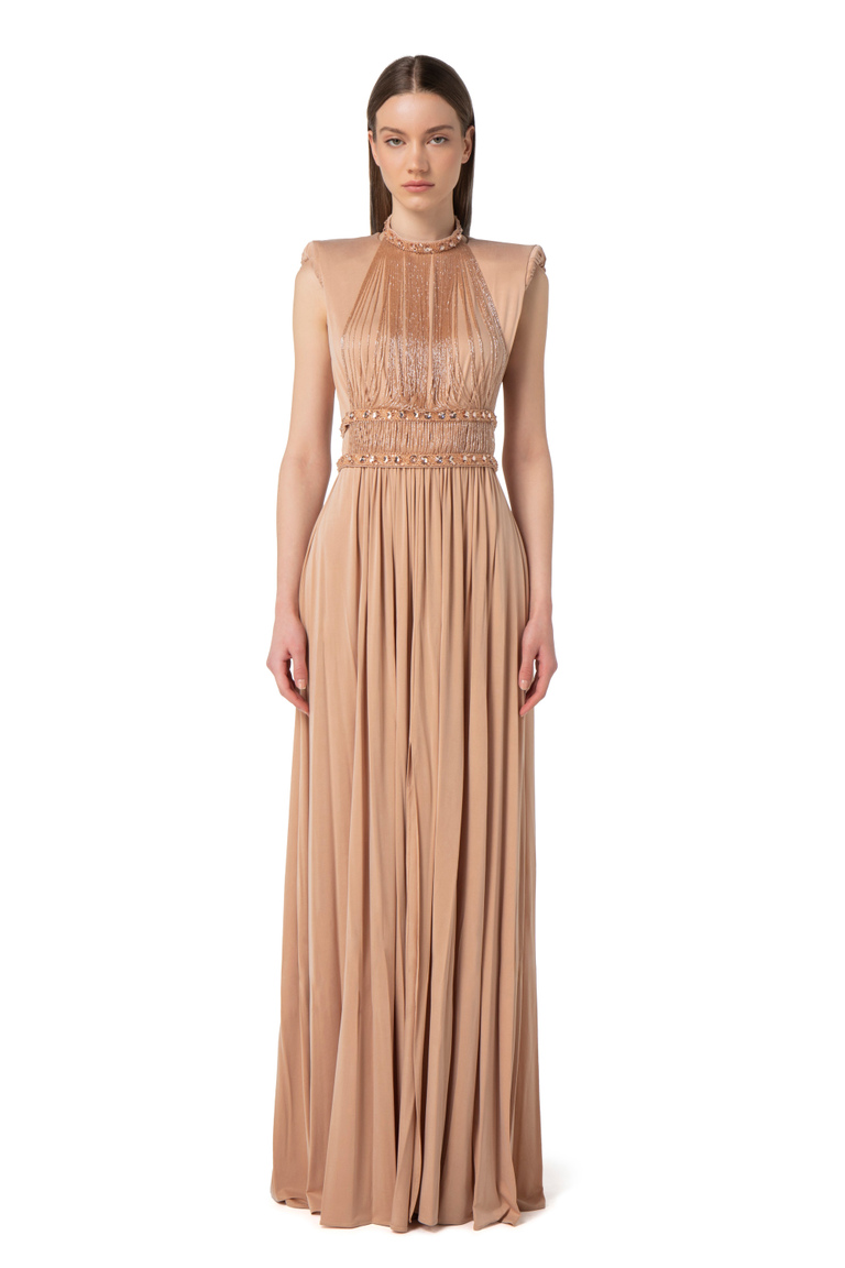 Red Carpet dress in cupro jersey with necklace - Red Carpet | Elisabetta Franchi® Outlet