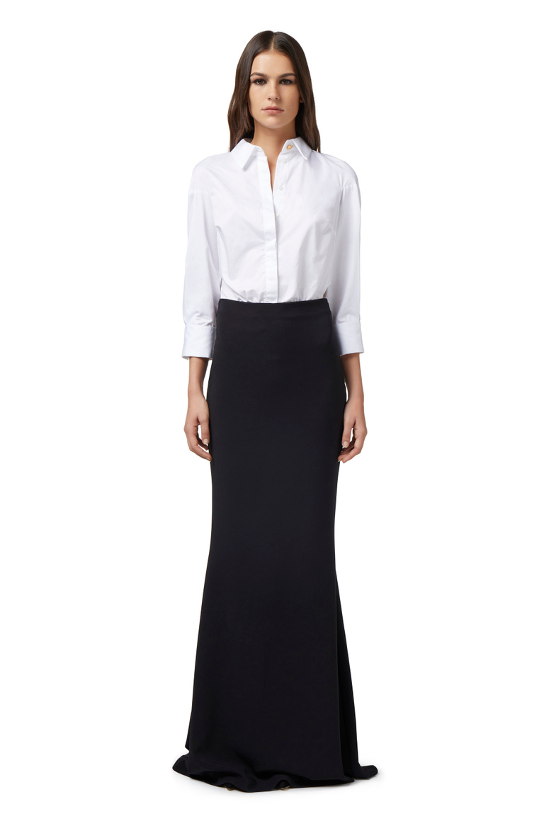 Combined red carpet dress in cotton and crêpe - Red Carpet | Elisabetta Franchi® Outlet