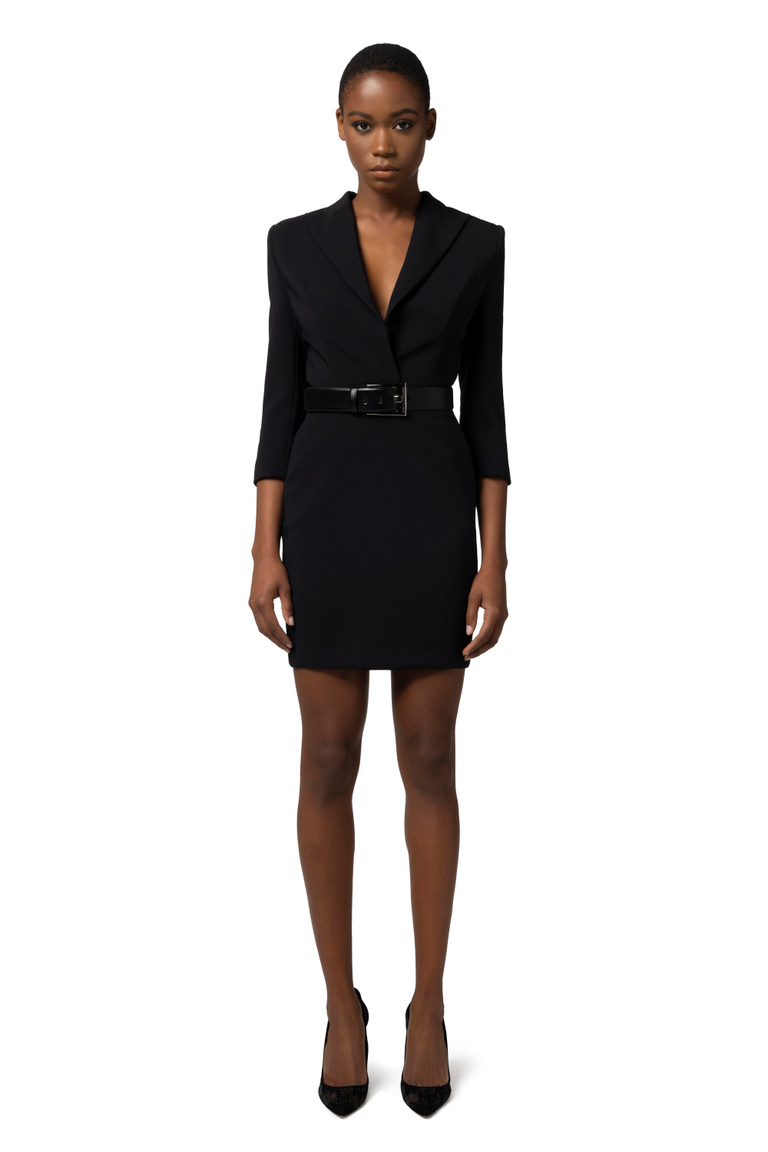 Robe-manteau in crêpe con cut out posteriore - Mini abiti | Elisabetta Franchi® Outlet