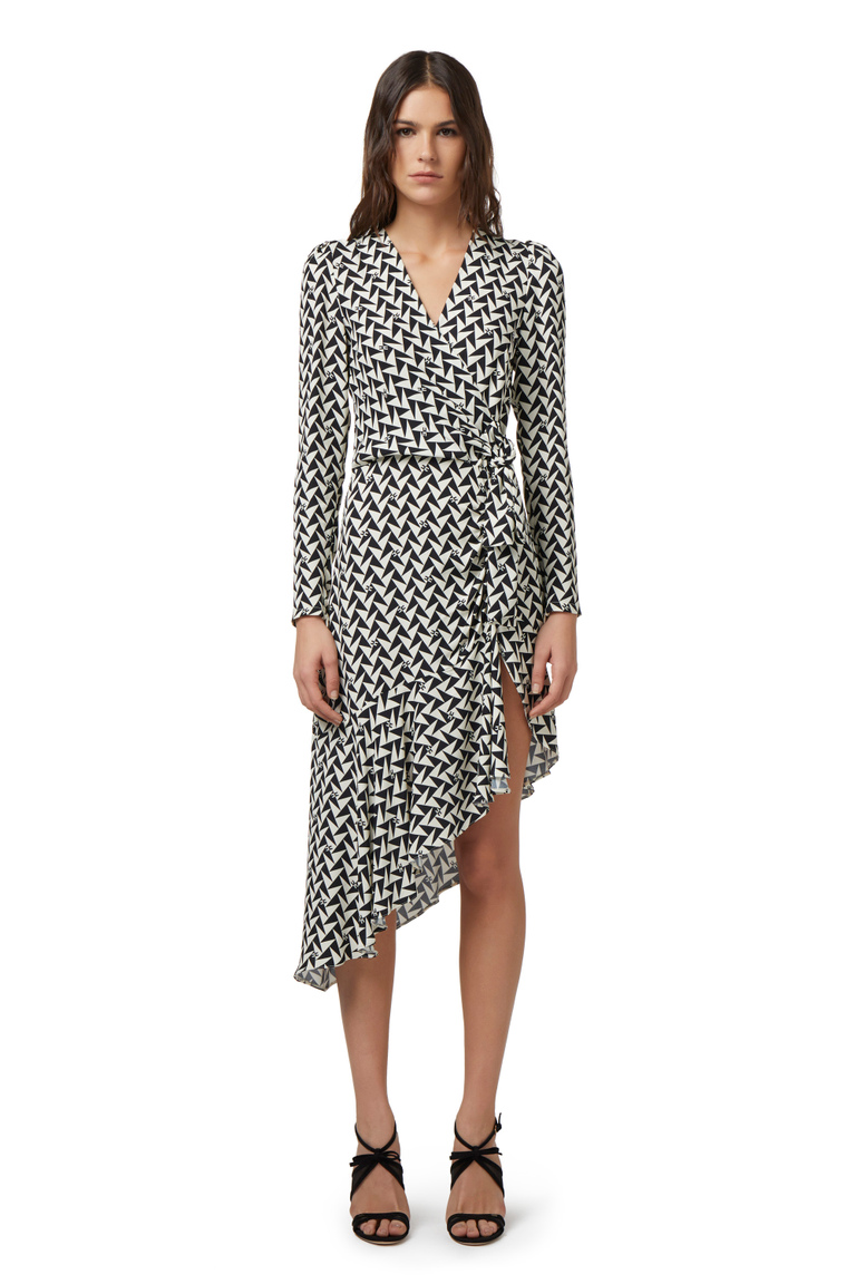 Midi dress in printed viscose georgette fabric - Midi Dress | Elisabetta Franchi® Outlet