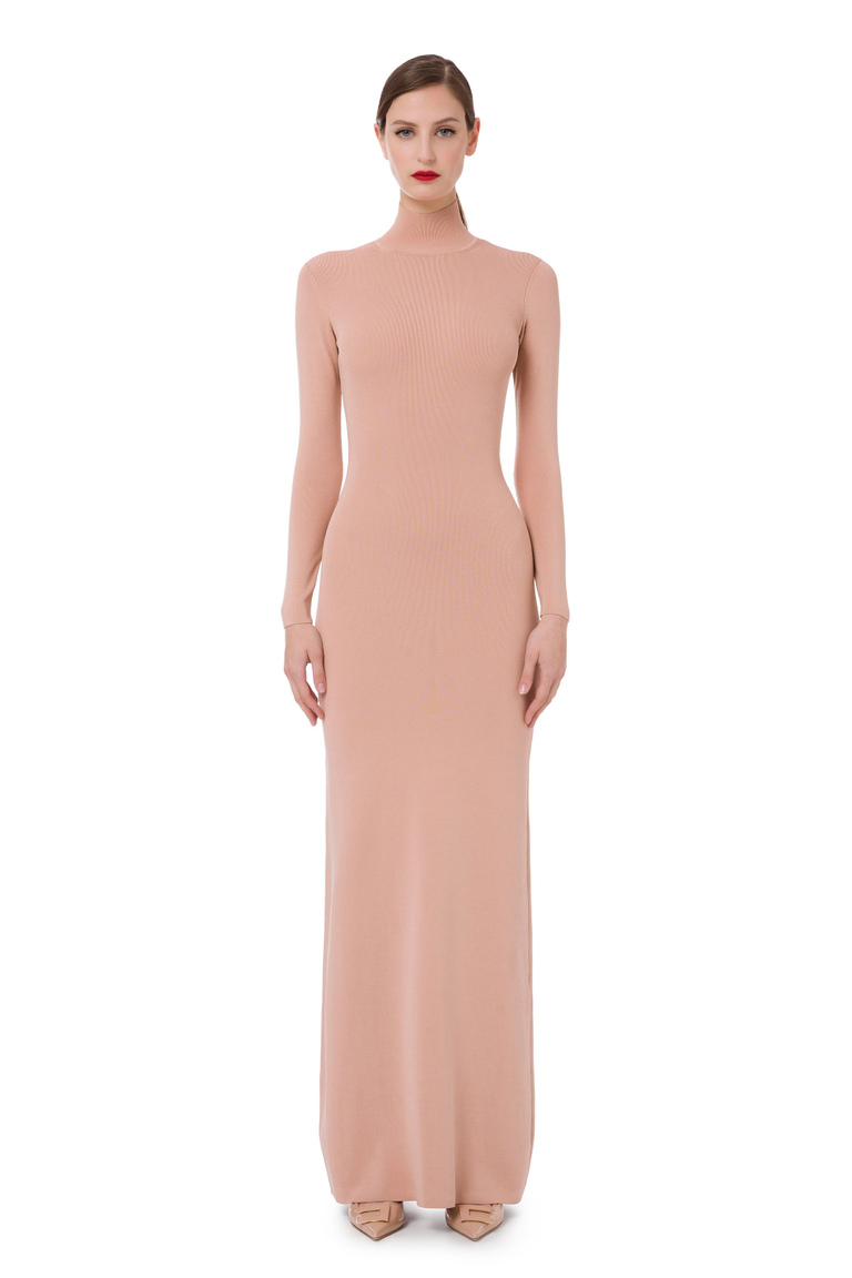 Red Carpet dress in viscose fabric with wide open neckline on the back - Red Carpet | Elisabetta Franchi® Outlet