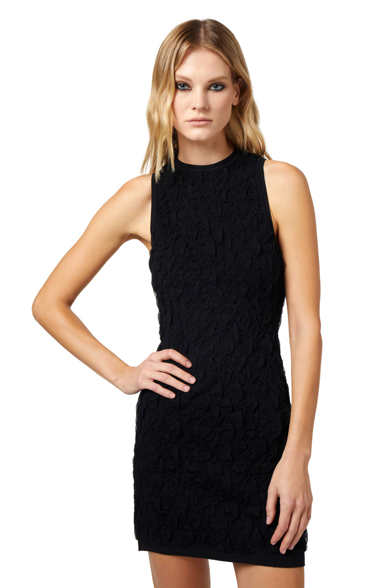 Miniabito in viscosa goffrata - Mini abiti | Elisabetta Franchi® Outlet