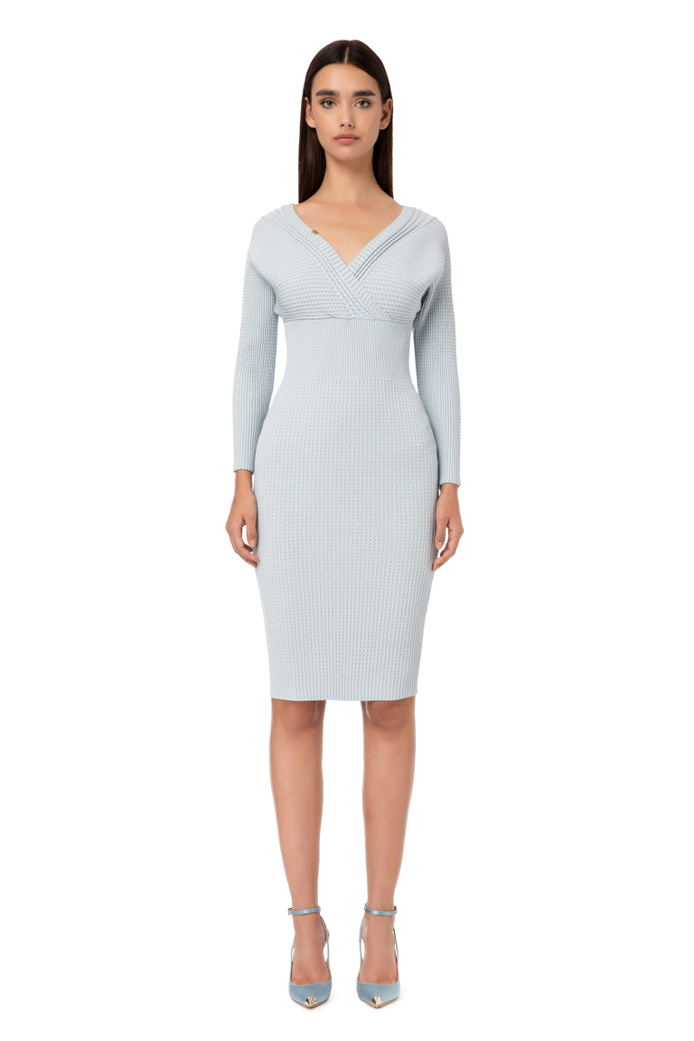 Net stitch calf-length dress - Apparel | Elisabetta Franchi® Outlet