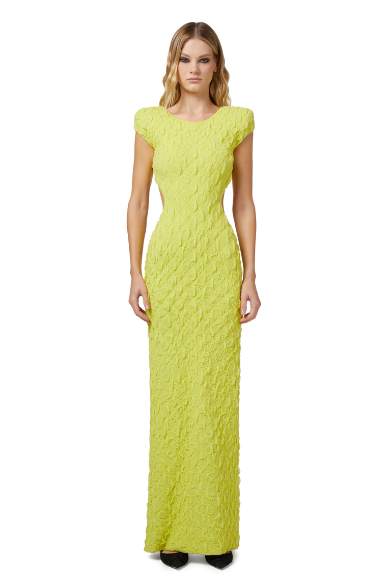 Red carpet dress in embossed viscose - Dresses | Elisabetta Franchi® Outlet