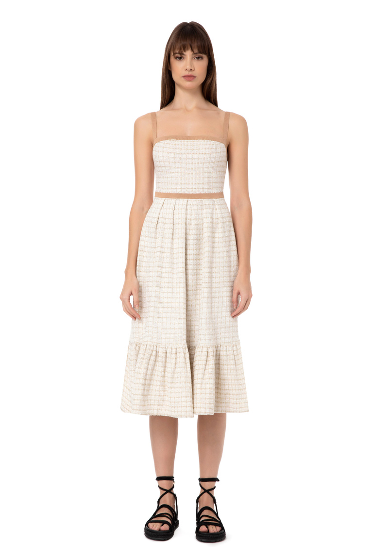 Strukturiertes Kleid aus Lurex-Tweed - Strickkleider | Elisabetta Franchi® Outlet