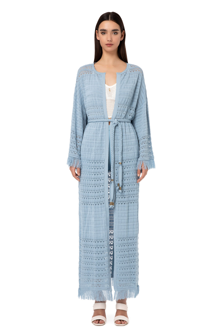 Crochet stitch dust coat - Robe Manteau | Elisabetta Franchi® Outlet