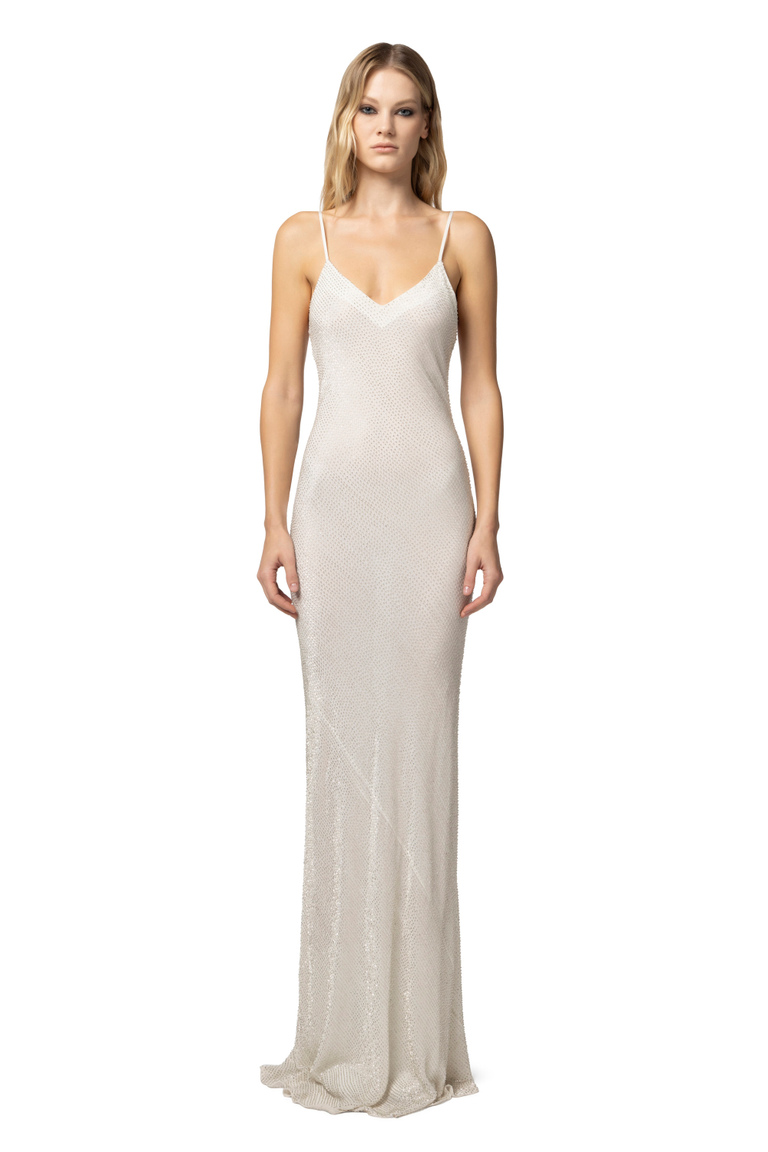 Red carpet dress in embroidered georgette - Red Carpet | Elisabetta Franchi® Outlet