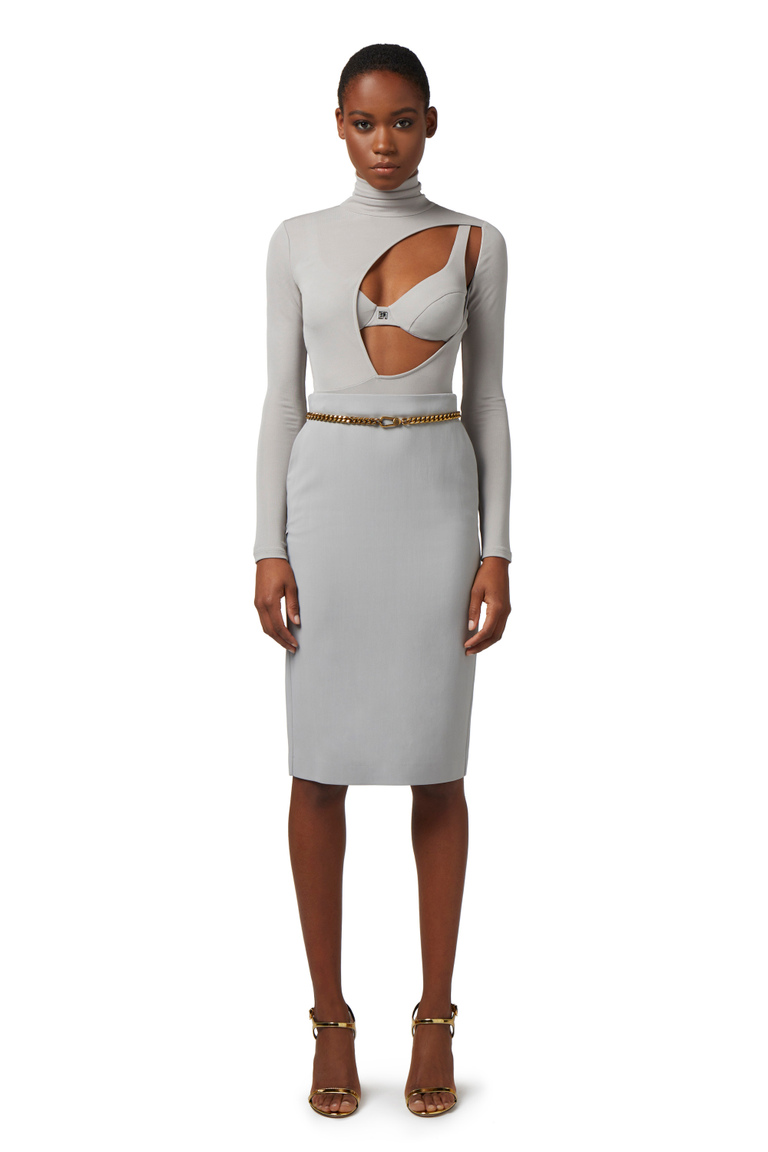 Body aus Jersey mit Cut-out und BH - Bodysuits | Elisabetta Franchi® Outlet