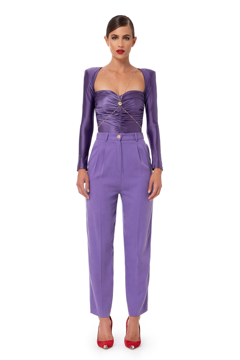 Bodysuit with corset and body chain - Bodysuits | Elisabetta Franchi® Outlet