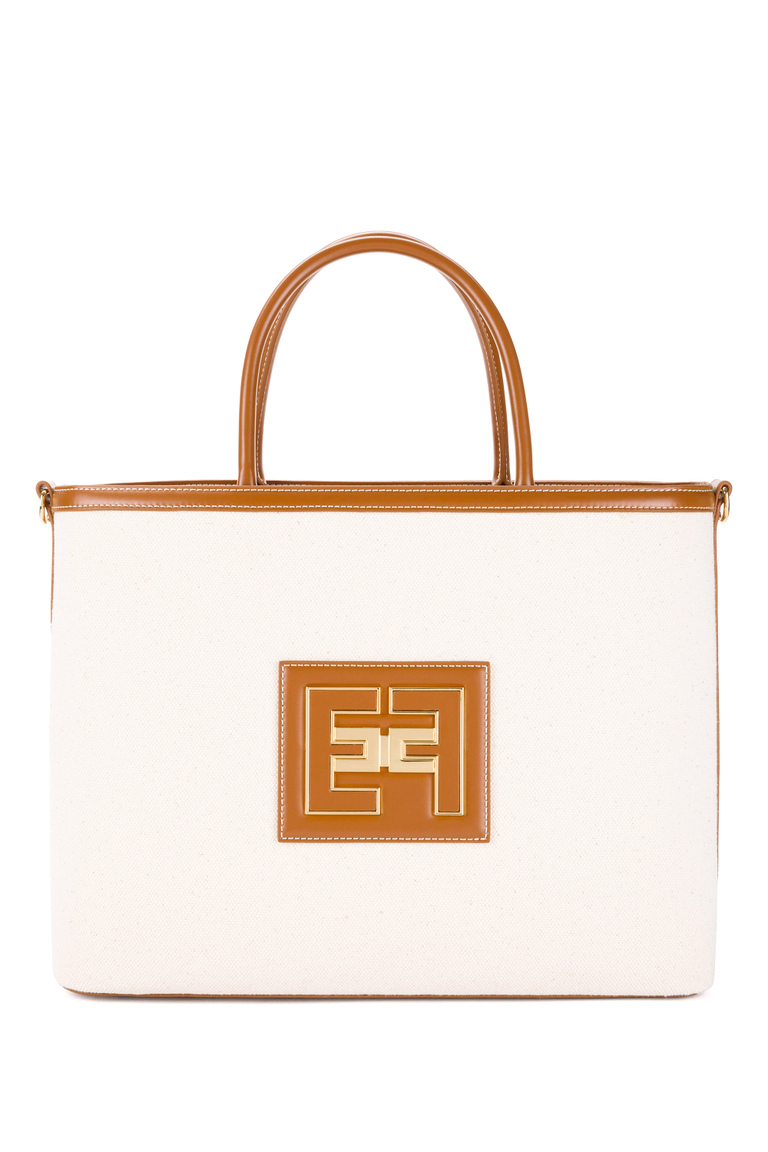 Shopper utility in canvas grande - Bags | Elisabetta Franchi® Outlet
