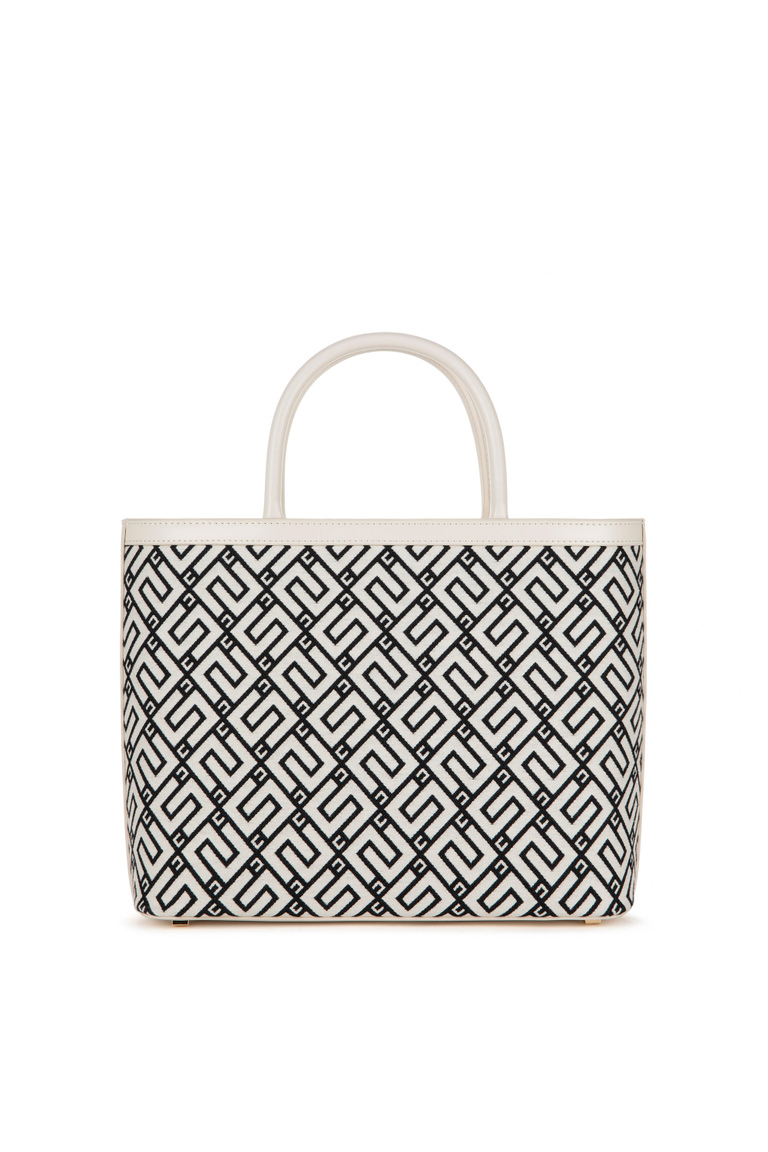 Medium shopper bag with logo print - Hand Bags | Elisabetta Franchi® Outlet