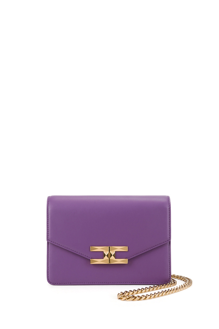 Medium wallet on chain purse with light gold logo - Little Treasures | Elisabetta Franchi® Outlet