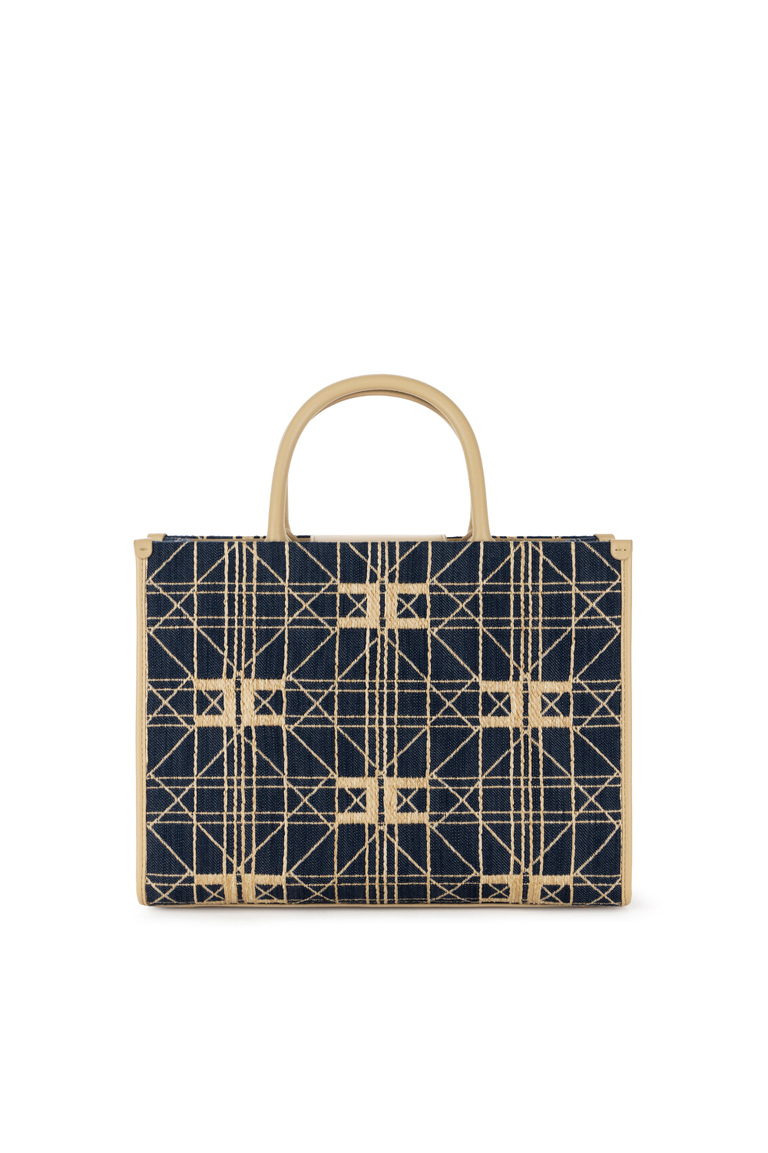 Raffia medium shopper bag - Hand Bags | Elisabetta Franchi® Outlet