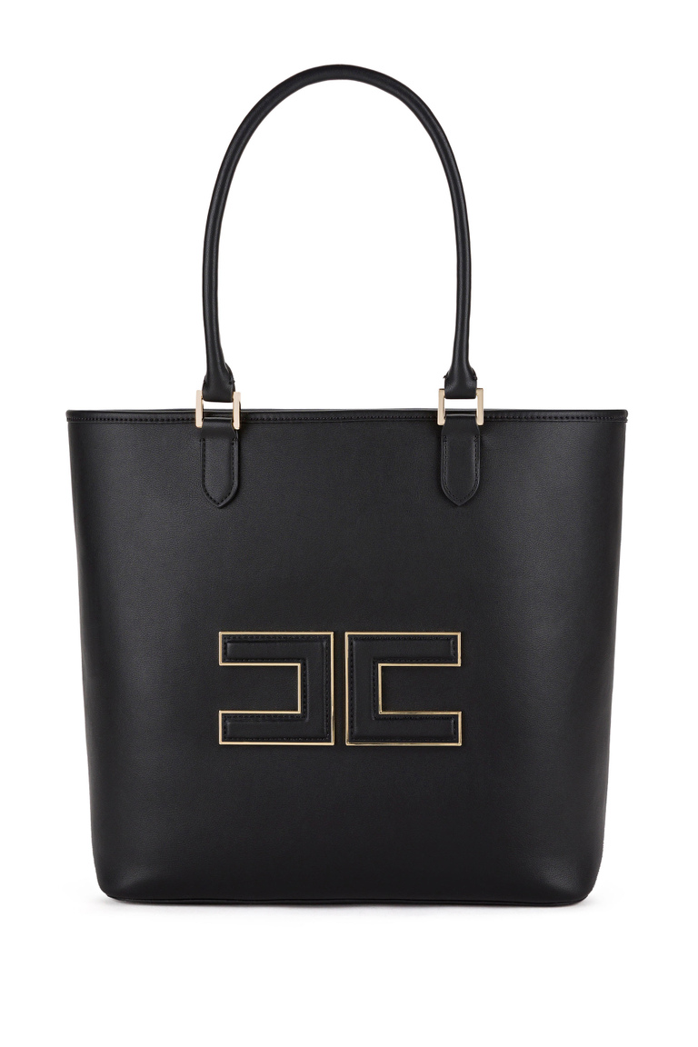 Tasche mit Griffen und zentralem Logo - Taschen | Elisabetta Franchi® Outlet