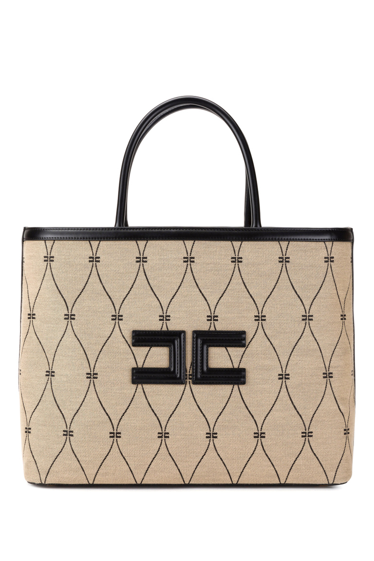 Elisabetta Franchi diamond motif shopper bag - Bags | Elisabetta Franchi® Outlet