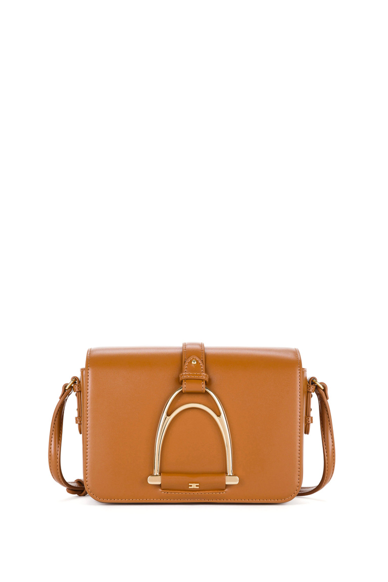 Elisabetta Franchi shoulder bag with maxi gold stirrup - Bags | Elisabetta Franchi® Outlet