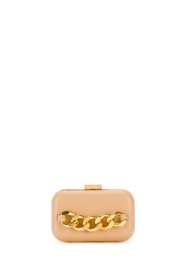 Clutch bag with gold chain by Elisabetta Franchi - Purses | Elisabetta Franchi® Outlet