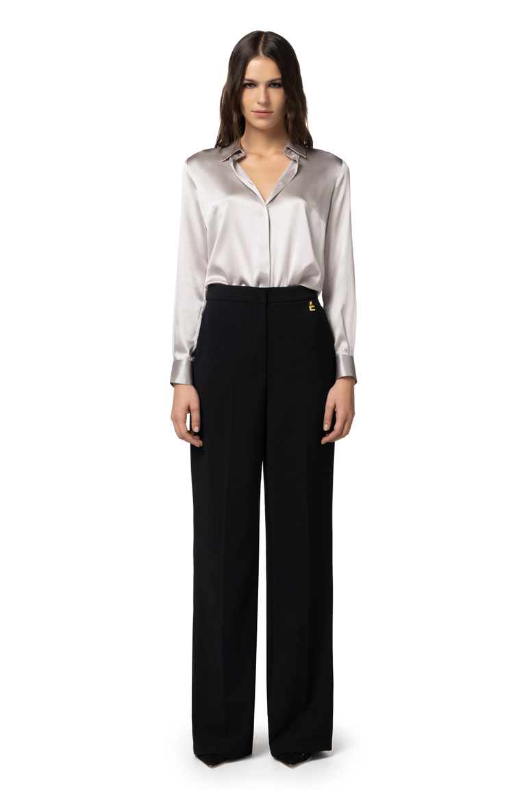 Silk satin straight blouse - Shirts and Blouses | Elisabetta Franchi® Outlet
