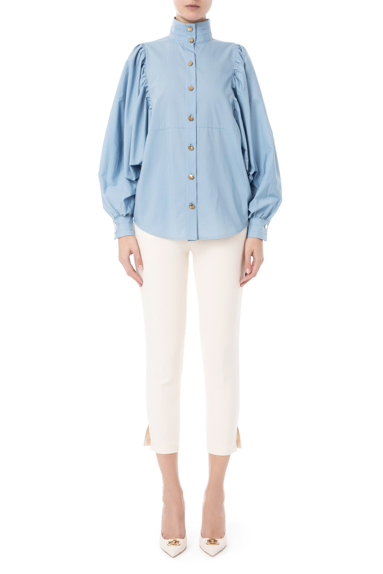 Cotton blouse with wide sleeves - Topwear | Elisabetta Franchi® Outlet