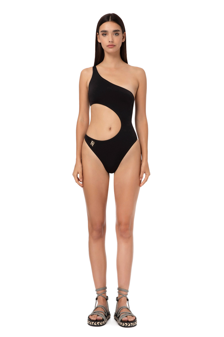 Asymmetrical one-shoulder swimsuit - Beachwear | Elisabetta Franchi® Outlet