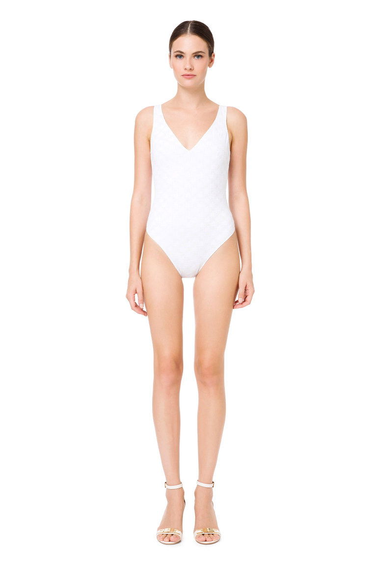 Elisabetta Franchi monogram one-piece swimsuit - Beachwear | Elisabetta Franchi® Outlet